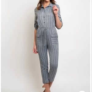 NWT POCKET POINT SHIRT STYLE JUMPSUIT
